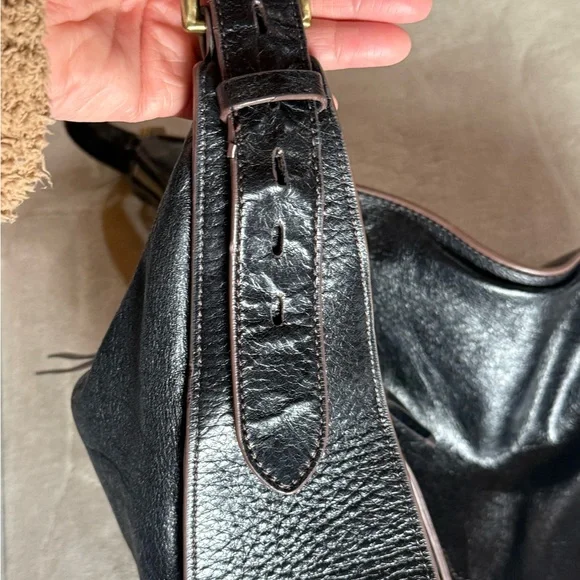 Hobo Marley Black Leather Shoulder Bag Adjustable Strap - Picture 14 of 16